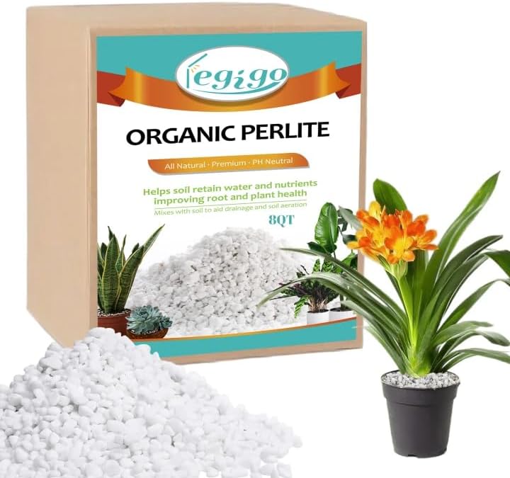 Legigo 8 Quarts Organic Horticultural Perlite for Plants Indoor- Natural Horticultural Soil Additive Conditioner Mix for Improves Drainage, Ventilation and Root Growth - Image 1